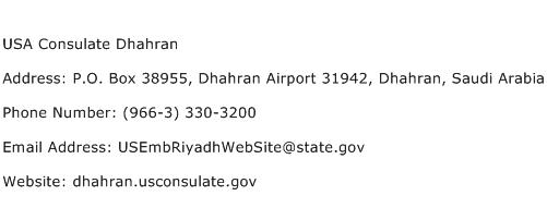 USA Consulate Dhahran Address Contact Number