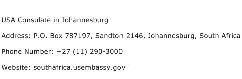 USA Consulate in Johannesburg Address Contact Number