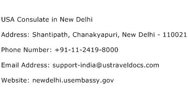 USA Consulate in New Delhi Address Contact Number