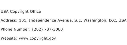 USA Copyright Office Address Contact Number