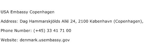 USA Embassy Copenhagen Address Contact Number