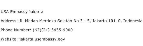 USA Embassy Jakarta Address Contact Number