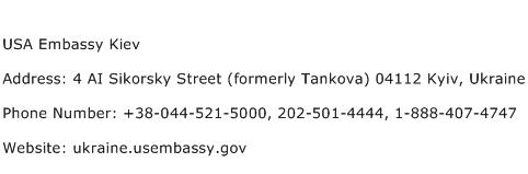 USA Embassy Kiev Address Contact Number