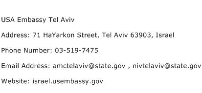 USA Embassy Tel Aviv Address Contact Number