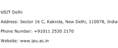 USIT Delhi Address Contact Number