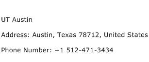 UT Austin Address Contact Number