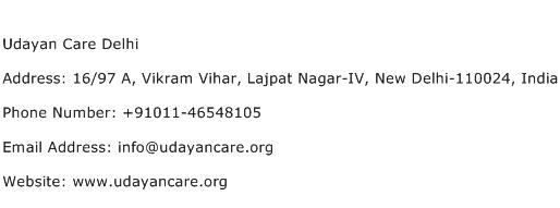 Udayan Care Delhi Address Contact Number