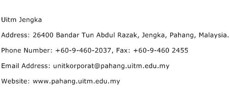 Uitm Jengka Address Contact Number