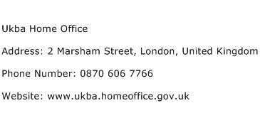 Ukba Home Office Address Contact Number