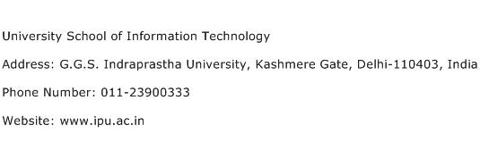 University School of Information Technology Address Contact Number