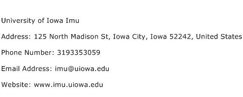University of Iowa Imu Address Contact Number