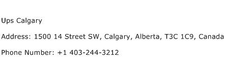 Ups Calgary Address Contact Number