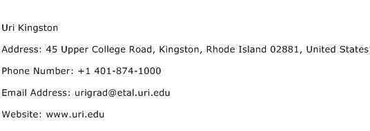 Uri Kingston Address Contact Number
