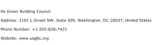 Us Green Building Council Address Contact Number