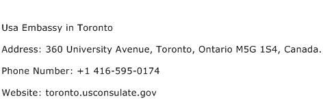 Usa Embassy in Toronto Address Contact Number