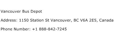 Vancouver Bus Depot Address Contact Number