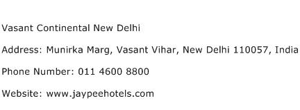 Vasant Continental New Delhi Address Contact Number