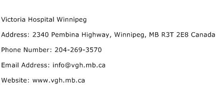 Victoria Hospital Winnipeg Address Contact Number
