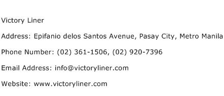 Victory Liner Address Contact Number