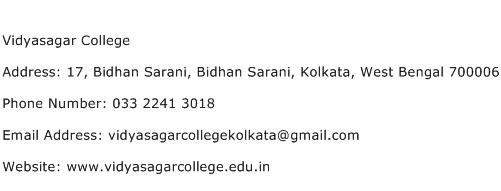 Vidyasagar College Address Contact Number