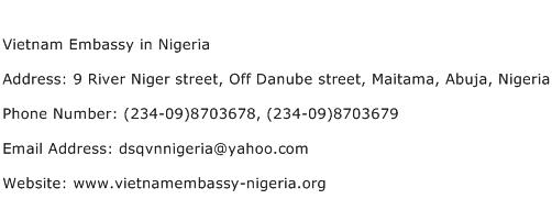 Vietnam Embassy in Nigeria Address Contact Number