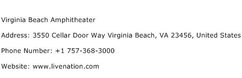 Virginia Beach Amphitheater Address Contact Number