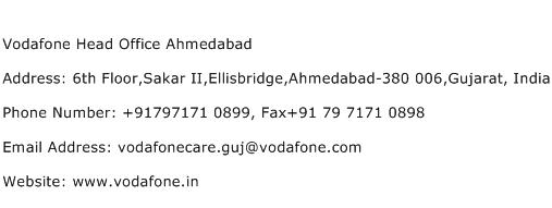 Vodafone Head Office Ahmedabad Address Contact Number