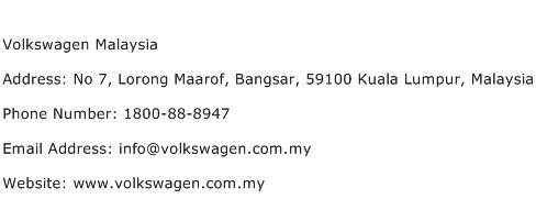 Volkswagen Malaysia Address Contact Number