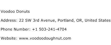 Voodoo Donuts Address Contact Number