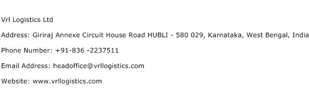 Vrl Logistics Ltd Address Contact Number