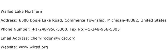 Walled Lake Northern Address Contact Number