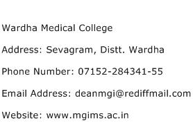 Wardha Medical College Address Contact Number