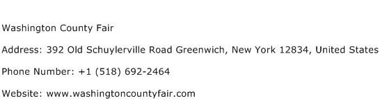Washington County Fair Address Contact Number