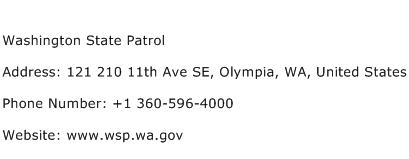 Washington State Patrol Address Contact Number