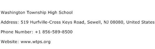 Washington Township High School Address Contact Number
