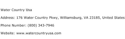 Water Country Usa Address Contact Number