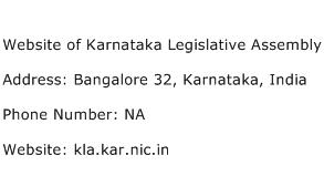 Website of Karnataka Legislative Assembly Address Contact Number