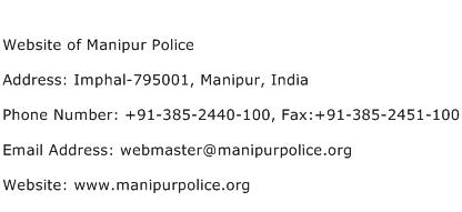 Website of Manipur Police Address Contact Number