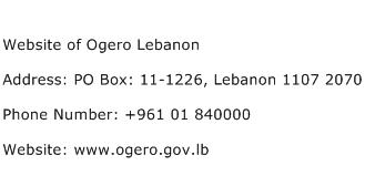 Website of Ogero Lebanon Address Contact Number