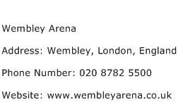 Wembley Arena Address Contact Number