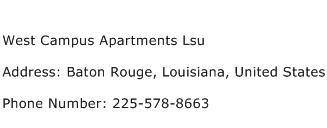 West Campus Apartments Lsu Address Contact Number