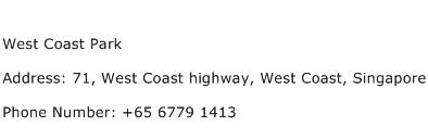 West Coast Park Address Contact Number