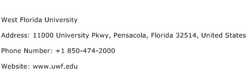 West Florida University Address Contact Number