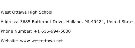 West Ottawa High School Address Contact Number