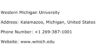 Western Michigan University Address Contact Number