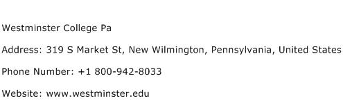 Westminster College Pa Address Contact Number
