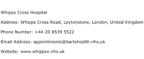 Whipps Cross Hospital Address Contact Number