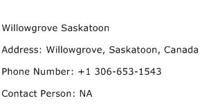 Willowgrove Saskatoon Address Contact Number