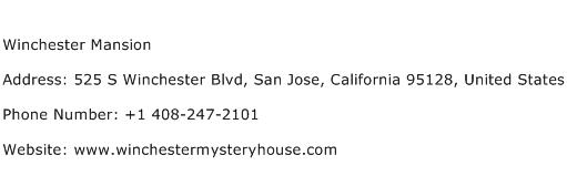 Winchester Mansion Address Contact Number