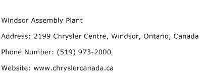 Windsor Assembly Plant Address Contact Number